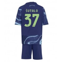 Stroje piłkarskie Ajax Josip Sutalo #37 Koszulka Wyjazdowej dla dzieci 2025-26 Krótki Rękaw (+ szorty)